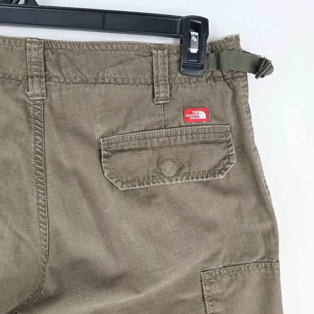 The North Face Mens 32‎ Cargo Shorts Green Ripstop Adjustable Waist 11